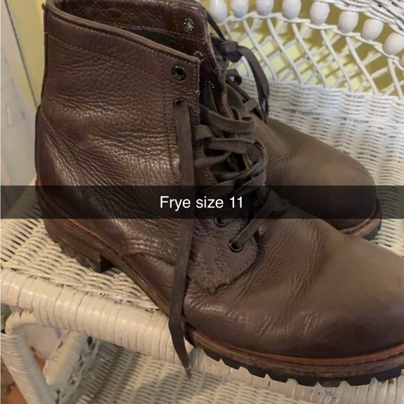Frye Men\'s Dark Brown Lace-Up Boots
